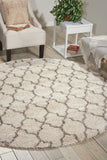 Nourison Amore AMOR2 Shag Machine Made Power-loomed Indoor only Area Rug Cream 7'10" x ROUND 99446320155