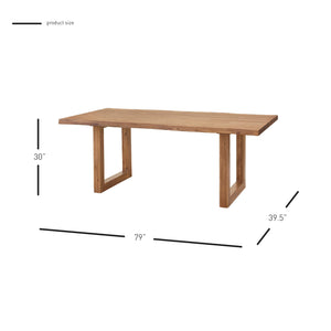 New Pacific Direct Windsor 79" Live-Edge Dining Table
