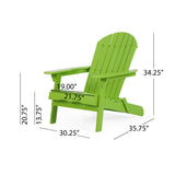 Malibu Outdoor Rustic Acacia Wood Folding Adirondack Chair (Set of 2), Light Green