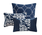 Lea Navy Queen 10pc Comforter Set