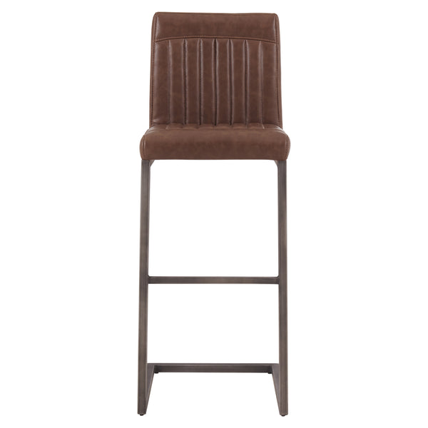Ronan Vintage Industrial Leatherette Bar Stools - Set of 2 with Chic Tufting & Durable Design