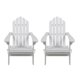 Hollywood Outdoor Acacia Wood Foldable Adirondack Chairs (Set of 2), White