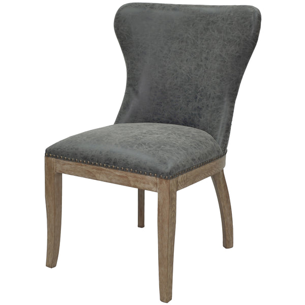 Dorsey Faux Leather Dining Chairs - Set of 2, Distressed Style with Driftwood Legs for Comfort