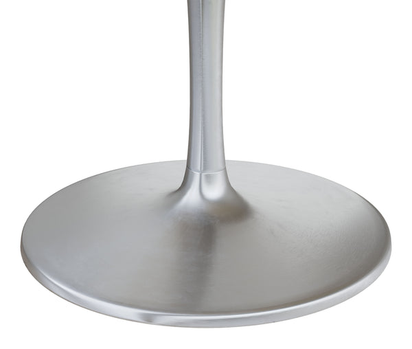 Zuo Modern Gotham Marble, MDF, Iron, Aluminum Modern Commercial Grade Dining Table White, Silver Marble, MDF, Iron, Aluminum