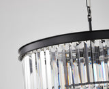 Bethel Black Chandelier in Metal & Crystal