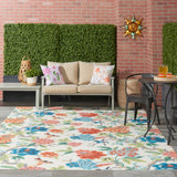 Nourison Waverly Sun N' Shade SND82 Outdoor Machine Made Power-loomed Indoor/outdoor Area Rug Ivory/Multi 10' x 13' 99446765475