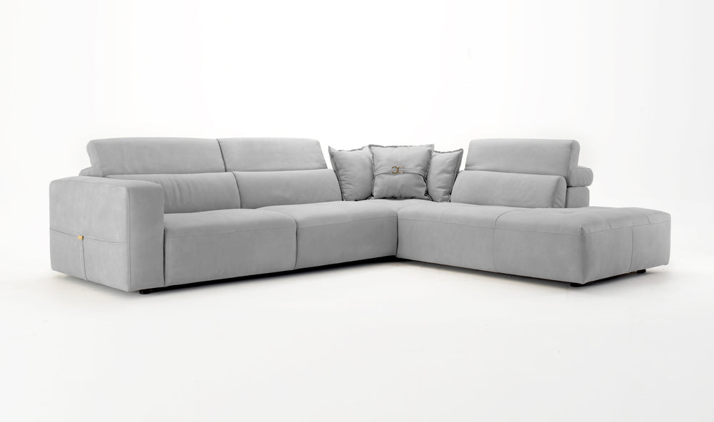 VIG Furniture Coronelli Collezioni Grande - Italian Light Grey RAF Chaise Sectional Sofa VGCC-GRANDE-RAF-LTGRY-SECT