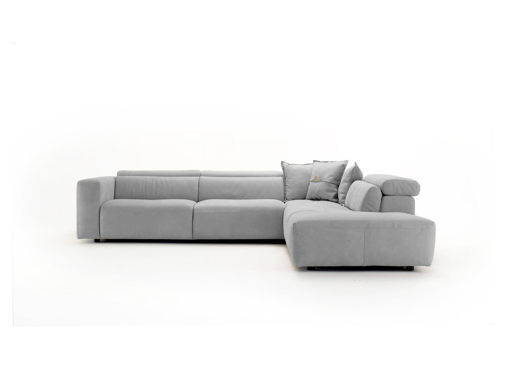 VIG Furniture Coronelli Collezioni Grande - Italian Light Grey RAF Chaise Sectional Sofa VGCC-GRANDE-RAF-LTGRY-SECT