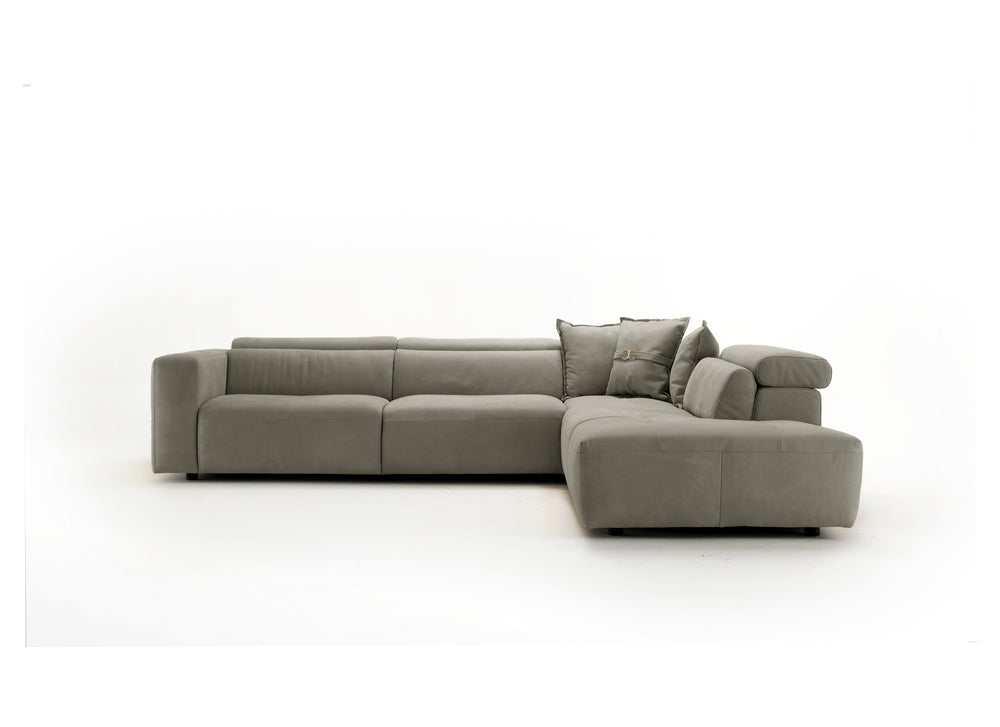 VIG Furniture Coronelli Collezioni Grande - Italian Dark Grey RAF Chaise Sectional Sofa VGCC-GRANDE-RAF-DKGRY-SECT