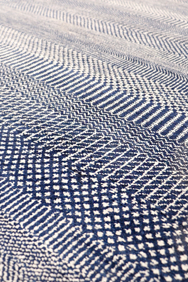 Pasargad Transitiona Allover Transitiona Bamboo Silk & Wool Rug GRASS-NVY 9x12-PASARGAD