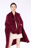 Elke Burgundy Fleece Wrap