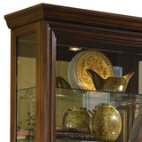 Pulaski Furniture Edwardian 5 Shelf Sliding Door Curio Cabinet in Oak Brown 21015-PULASKI 21015-PULASKI