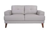 Porter Designs Anzio Top Quality Leather Transitional Loveseat Cream 02-204C-02-7120