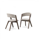 Modrest Grover - Modern Grey and Wenge Dining Chair Set of 2