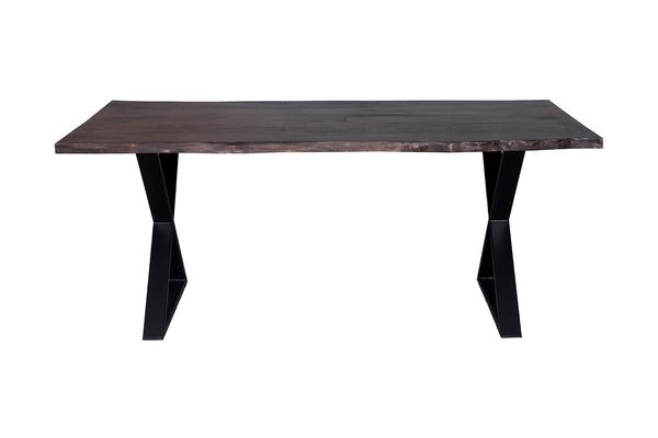 Porter Designs Manzanita Live Edge Solid Acacia Wood Natural Dining Table Gray 07-196-01-DT82MX-KIT