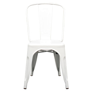 Metropolis Metal Side Chair Set of 4 - Classic Bistro Style for Dining Room or Café Decor