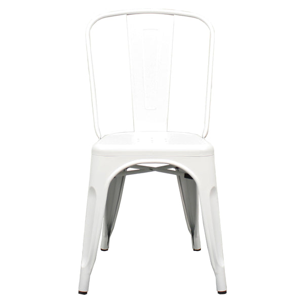 Metropolis Metal Side Chair Set of 4 - Classic Bistro Style for Dining Room or Café Decor