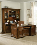 Hooker Furniture Brookhaven Traditional-Formal Executive Desk in Poplar Solids and Cherry Veneers with Bonded Leather 281-10-583
