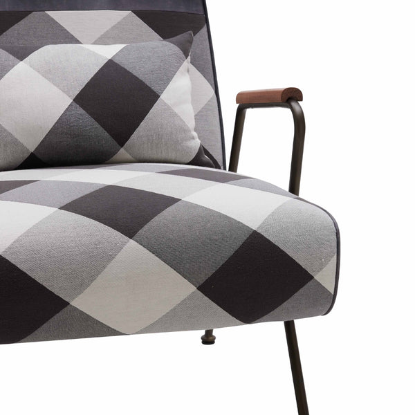 Kahlo Fabric Accent Chair Mono Gingham/Vintage Midnight