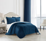 Wafa Blue Queen 3pc Quilt Set