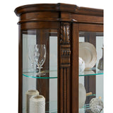 Pulaski Furniture Lighted Curved Front 4 Shelf Curio Cabinet in Maple Brown 102003-PULASKI 102003-PULASKI