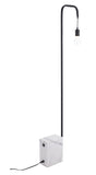 Zuo Modern Lancia Steel, Marble Industrial Commercial Grade Floor Lamp Black, White Steel, Marble