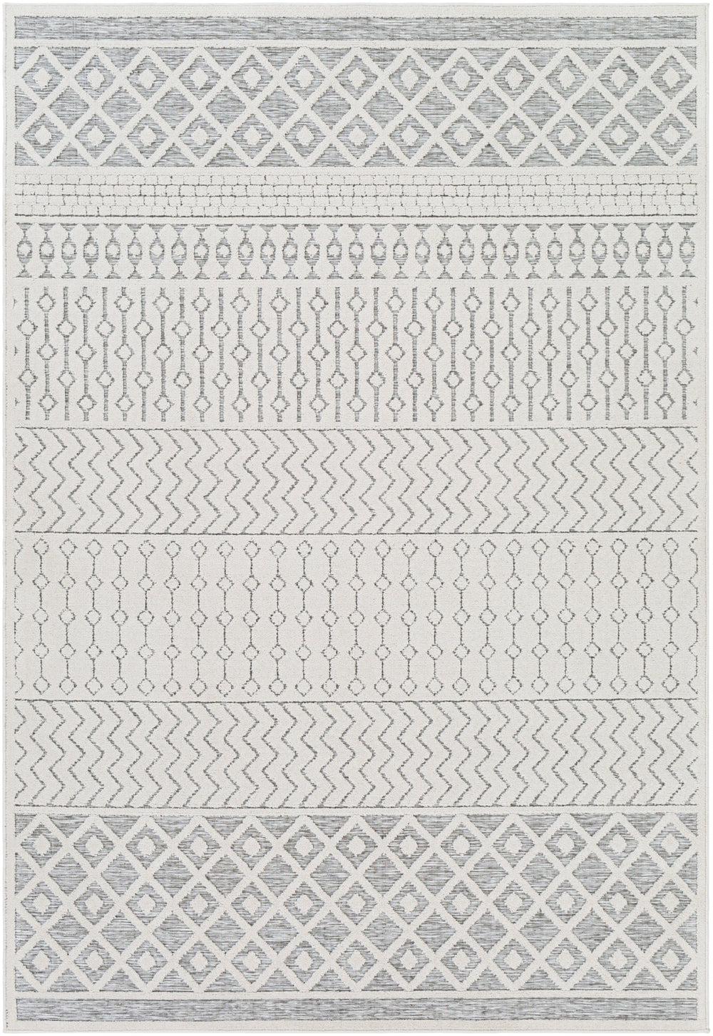 Greenwich GWC-2318 Global Polypropylene Rug GWC2318-81012 Cream, Medium Gray 100% Polypropylene 8'10" x 12'