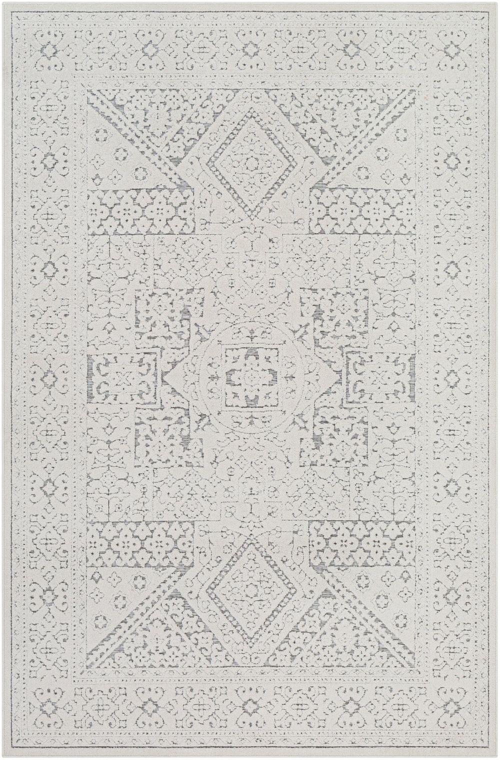 Greenwich GWC-2322 Global Polypropylene Rug GWC2322-71010 Cream, Medium Gray 100% Polypropylene 7'10" x 10'