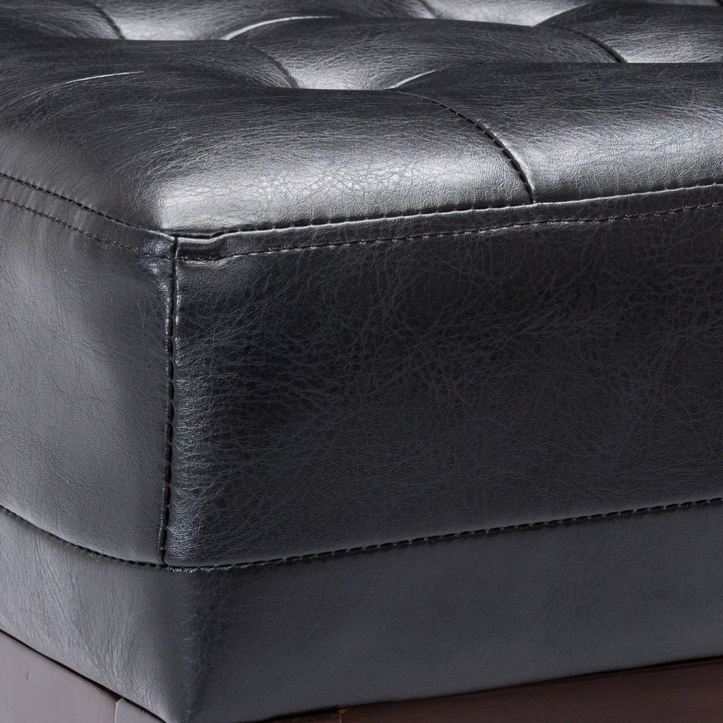 Uintah Contemporary Tufted Accent Chair, Midnight Black and Dark Espresso Noble House