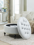 Mona Cream White Ottoman