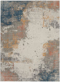 Nourison Rustic Textures RUS13 Painterly Machine Made Power-loomed Indoor Area Rug Grey/Blue 9'3" x 12'9" 99446799227