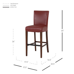 Milton Counter Stool - Elegant Bonded Leather Design with Sturdy Birch Frame and Contemporary Style
