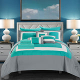 Jake Turquoise Queen 10pc Comforter Set