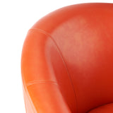 Napoli Transitional Bonded Leather Club Chair, Orange Noble House