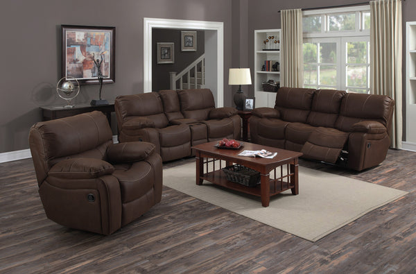 Porter Designs Ramsey Leather-Look Glider Transitional Recliner Brown 03-112C-05-6016