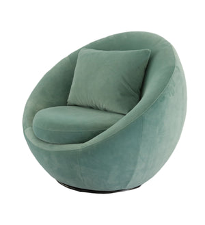 VIG Furniture Modrest Gypsum - Modern Teal Swivel Accent Chair VGMFOC-284-BLU-CH