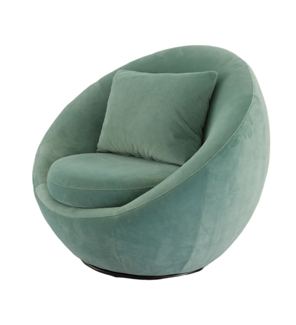 VIG Furniture Modrest Gypsum - Modern Teal Swivel Accent Chair VGMFOC-284-BLU-CH