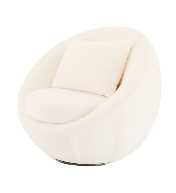 VIG Furniture Modrest Gypsum - Modern White Swivel Accent Chair VGMFOC-284-WHT-CH