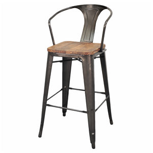 Metropolis Metal Bar Stool - Set of 4 - Gunmetal