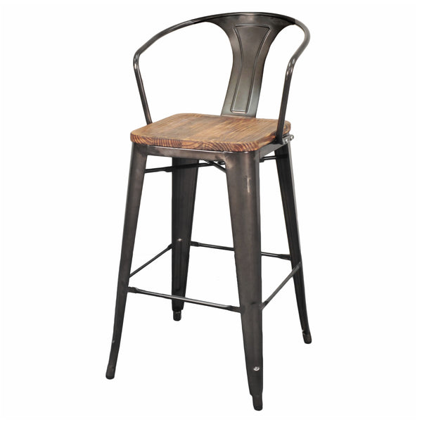 Metropolis Metal Bar Stool - Set of 4 - Gunmetal