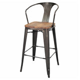 Metropolis Metal Bar Stool - Set of 4 - Gunmetal