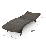 Thira Outdoor Wicker Chaise Lounge Chair, Mix Mocha Noble House