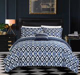 Normani Navy Twin 3pc Duvet Set