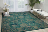 Nourison Nourison 2020 NR202 Persian Machine Made Loomed Indoor Area Rug Teal 9'2" x 12'5" 99446364388