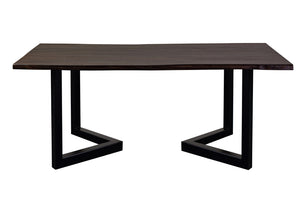 Porter Designs Manzanita Live Edge Solid Acacia Wood Natural Dining Table Gray 07-196-01-7030V-KIT