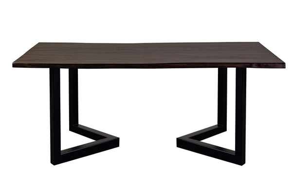 Porter Designs Manzanita Live Edge Solid Acacia Wood Natural Dining Table Gray 07-196-01-7030V-KIT