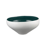 Greer Bowl - Tall White and Turquoise Glazed