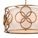 Botanic Avenue 22'' Wide 4-Light Pendant - Antique Gold