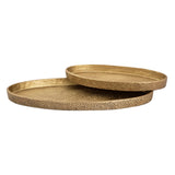 Oval Pebble Tray - Set of 2 Brass