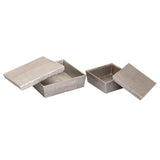 Square Linen Texture Box - Large Nickel